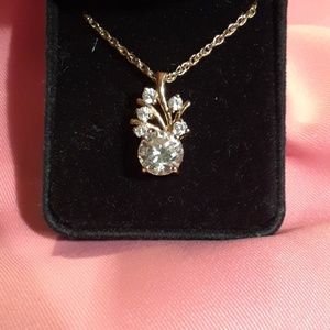 Lindenwold Simulated Diamond Pendant & Chain